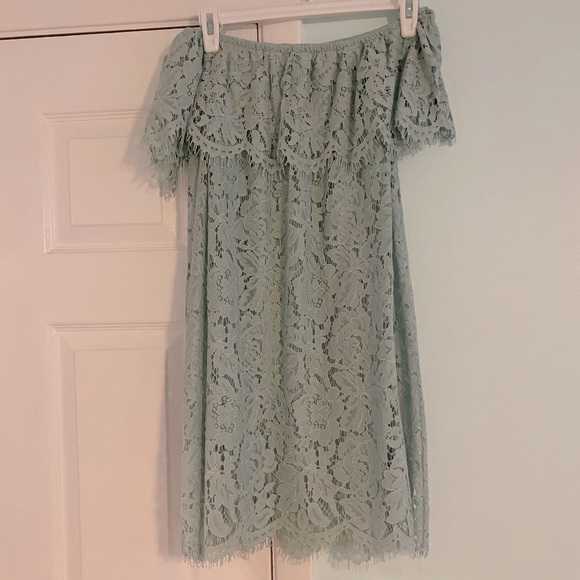 Forever 21 Dresses & Skirts - Powder blue lace strapless dress
